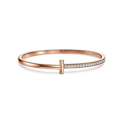 [Glow Muse ]NARROW T1 HINGED BANGLE DIAMOND PINK GOLD