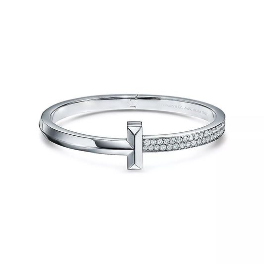 [Glow Muse ]WIDE DIAMONDS HINGED BANGLE