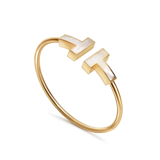 [Glow Muse ]T WIDE MOP OPEN BRACELET
