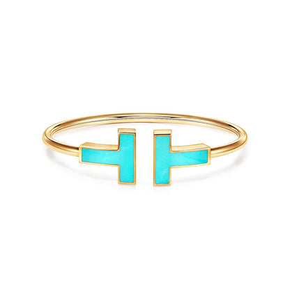 [Glow Muse ]T WIDE TURQUOISE OPEN BRACELET