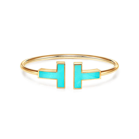 [Glow Muse ]T WIDE TURQUOISE OPEN BRACELET