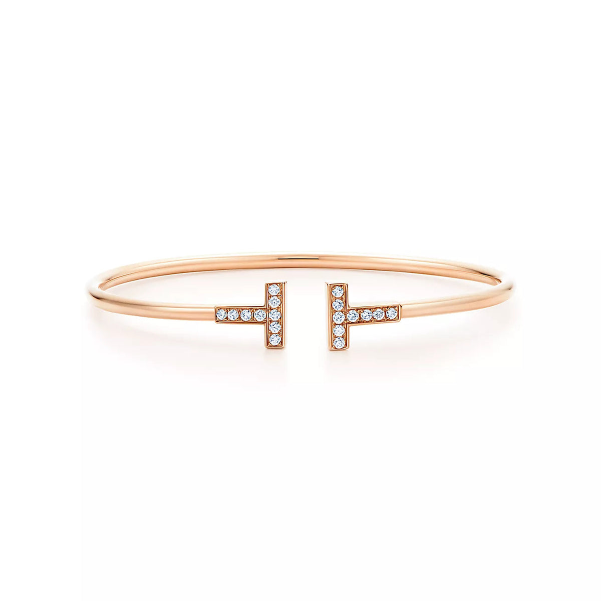 [Glow Muse ]T BRACELET PINK GOLD 1.8MM DIAMOND