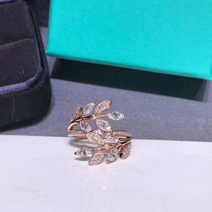 [Glow Muse ]VICTORIA DIAMOND VINE BYPASS RING PINK GOLD