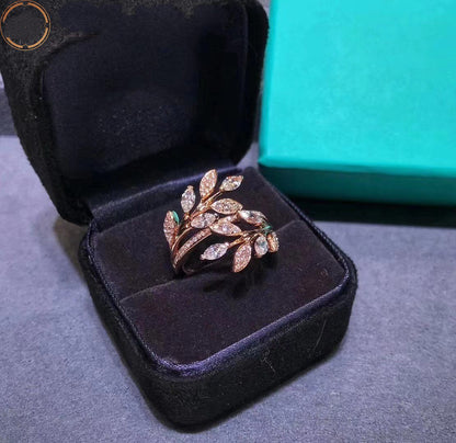[Glow Muse ]VICTORIA DIAMOND VINE BYPASS RING PINK GOLD