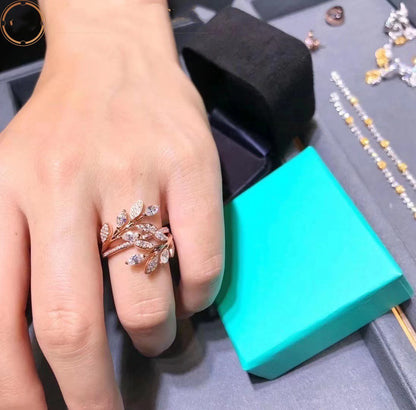 [Glow Muse ]VICTORIA DIAMOND VINE BYPASS RING PINK GOLD
