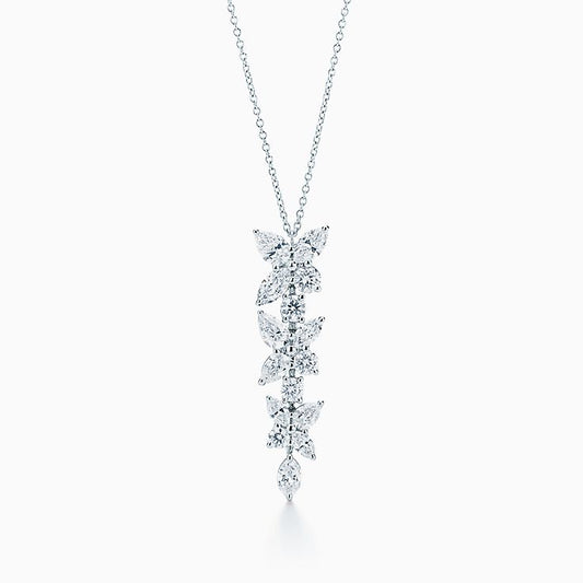 [Glow Muse ]MIXED CLUSTER DIAMOND DROP PENDANT