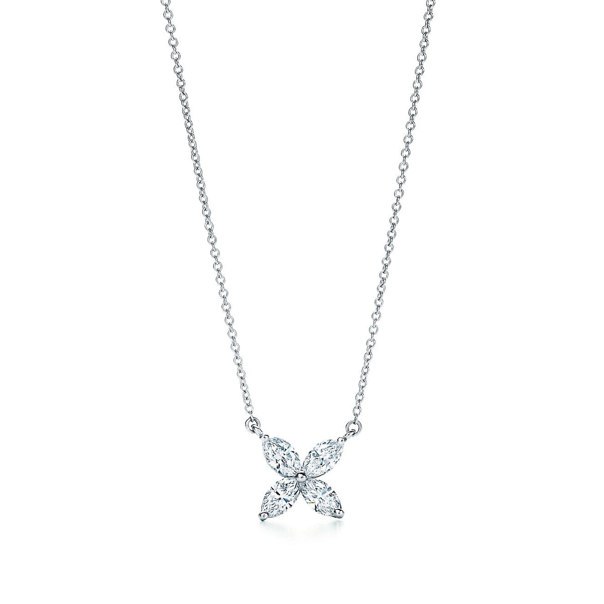 [Glow Muse ]PLATINUM AND DIAMOND VICTORIA PENDANT NECKLACE