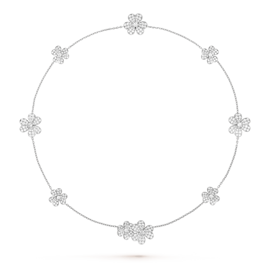 [Glow Muse]FRIVOLE SILVER 9 FLOWERS NECKLACE