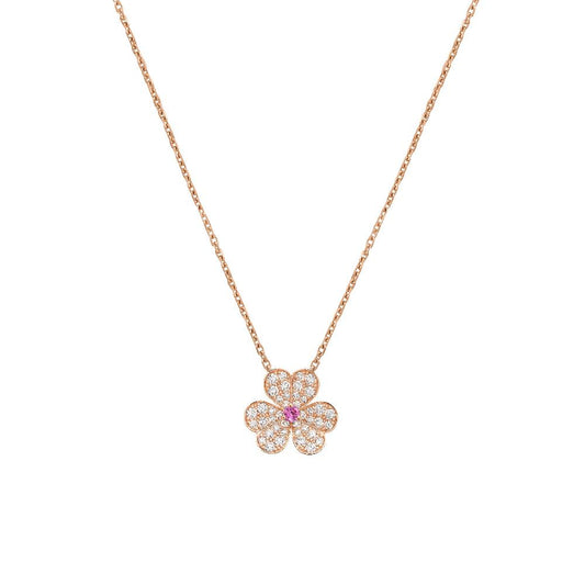 [Glow Muse]FRIVOLE ROSE GOLD FLOWER DIAMOND NECKLACE