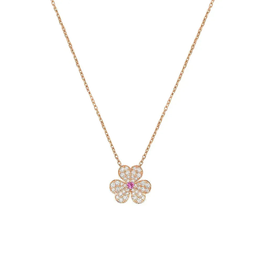 [Glow Muse]FRIVOLE ROSE GOLD FLOWER DIAMOND NECKLACE