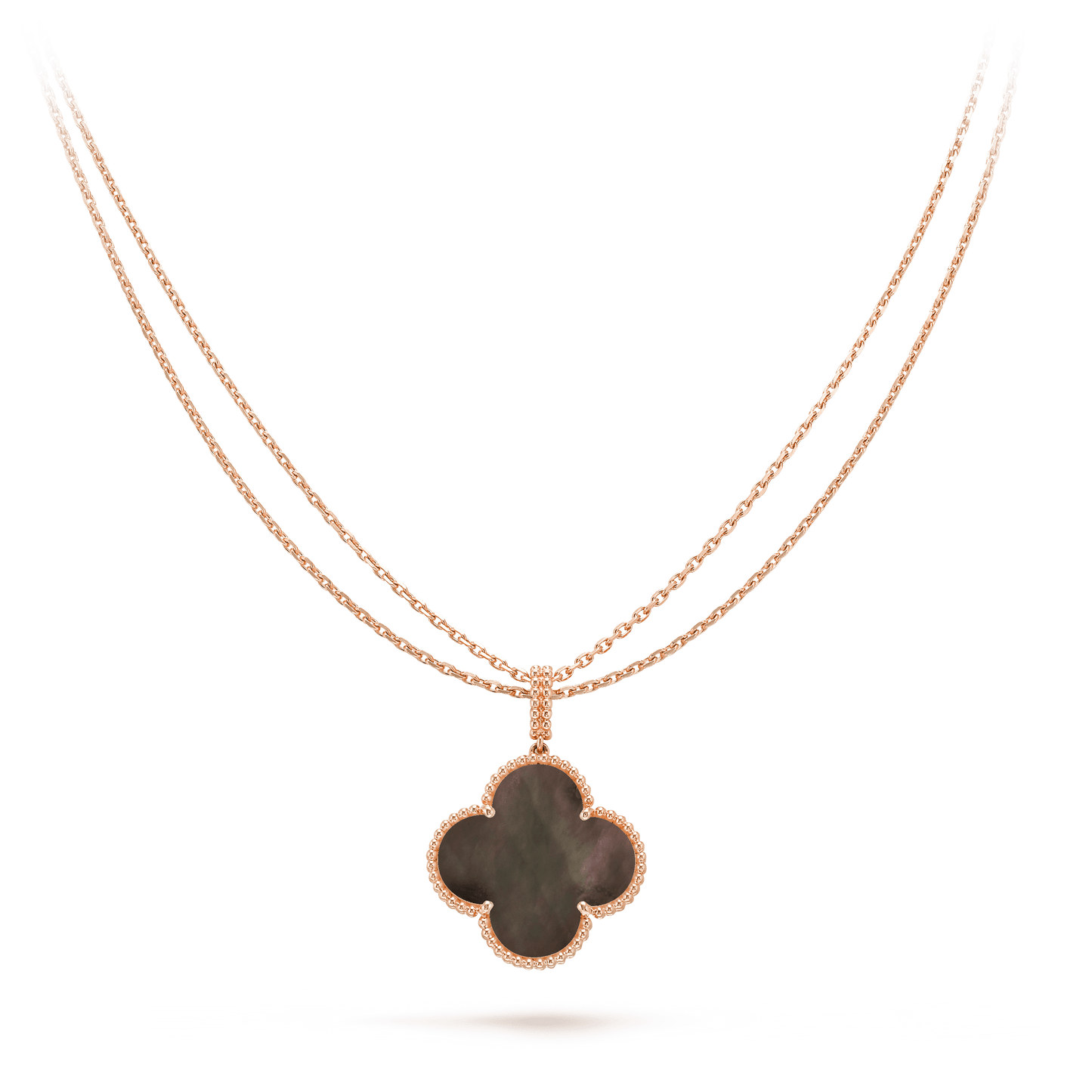 [Glow Muse]CLOVER 25MM GOLD DARK MOP BIG CLOVER NECKLACE