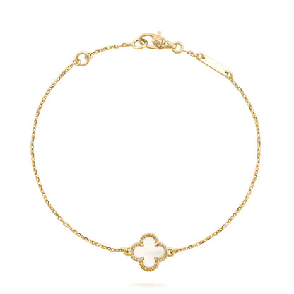[Glow Muse]CLOVER WHITE MOP SINGLE FLOWER BRACELET