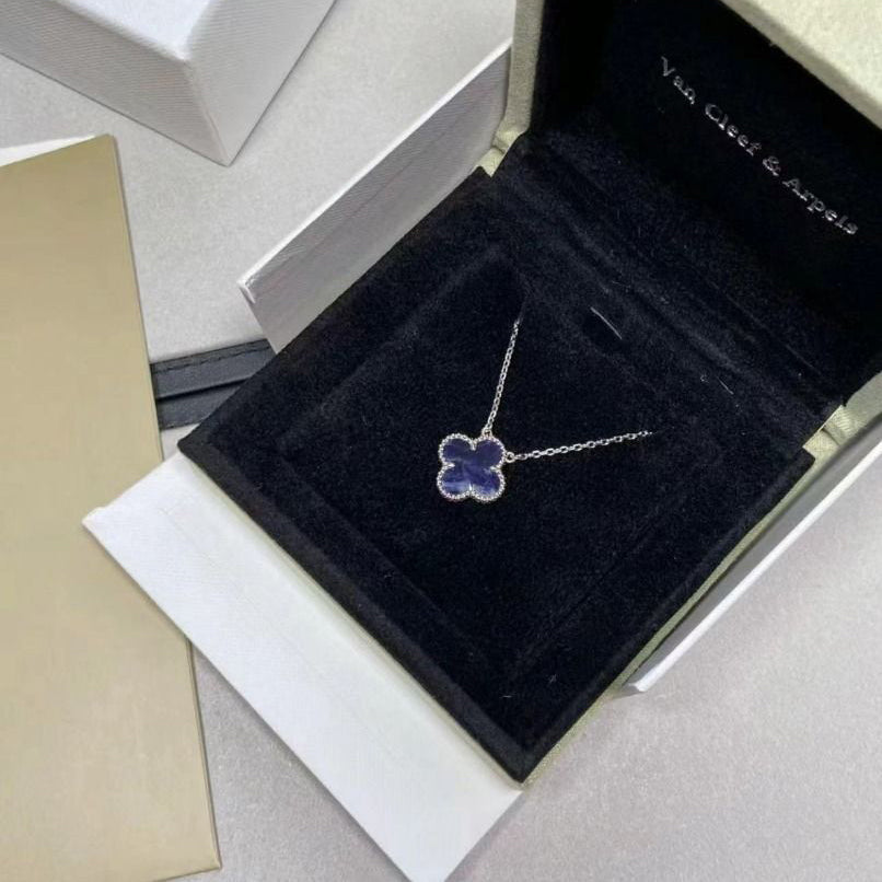 [Glow Muse]CLOVER 15MM PIETERSITE NECKLACE SILVER
