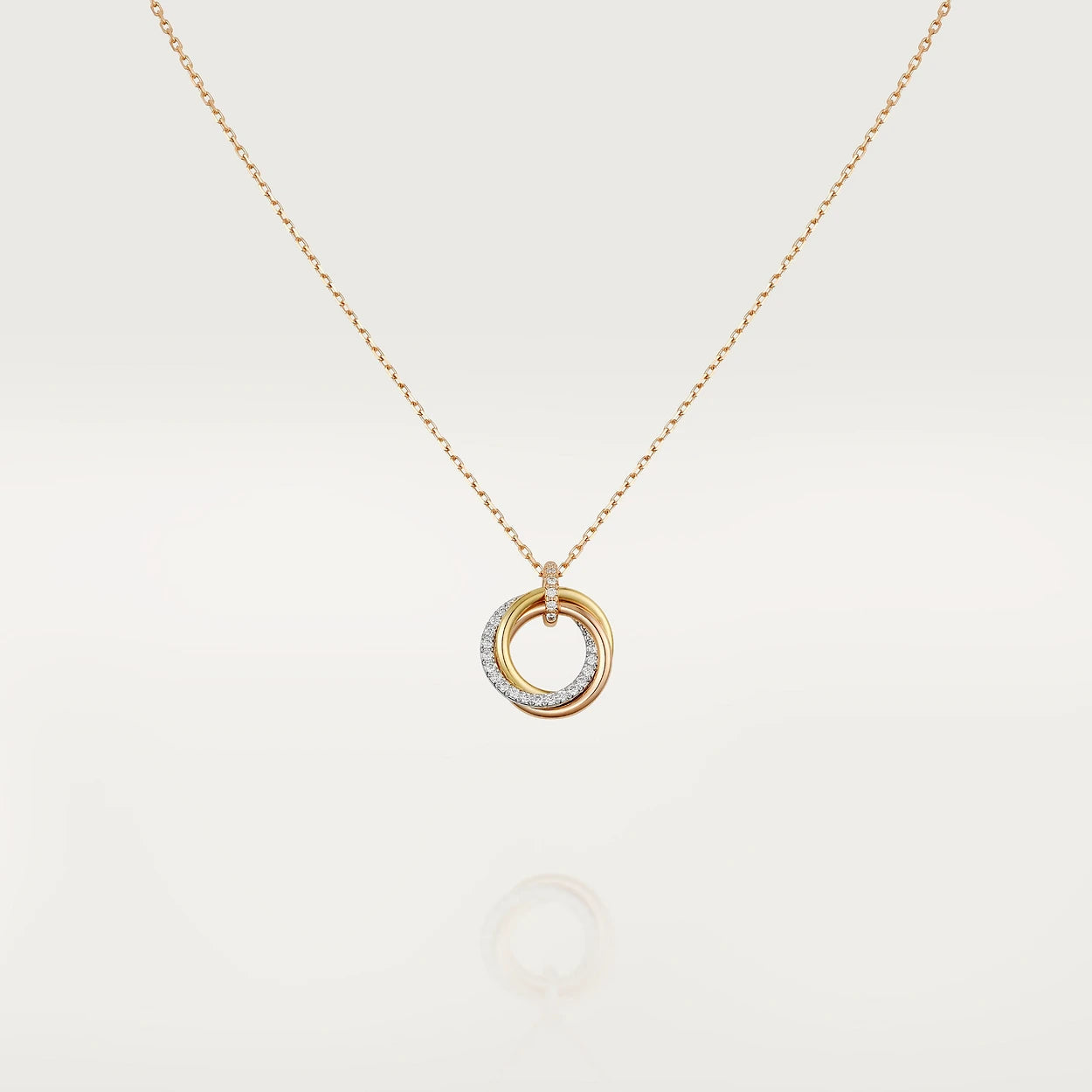[Glow Muse]TRINITY NECKLACE SILVER GOLD PINK GOLD DIAMONDS