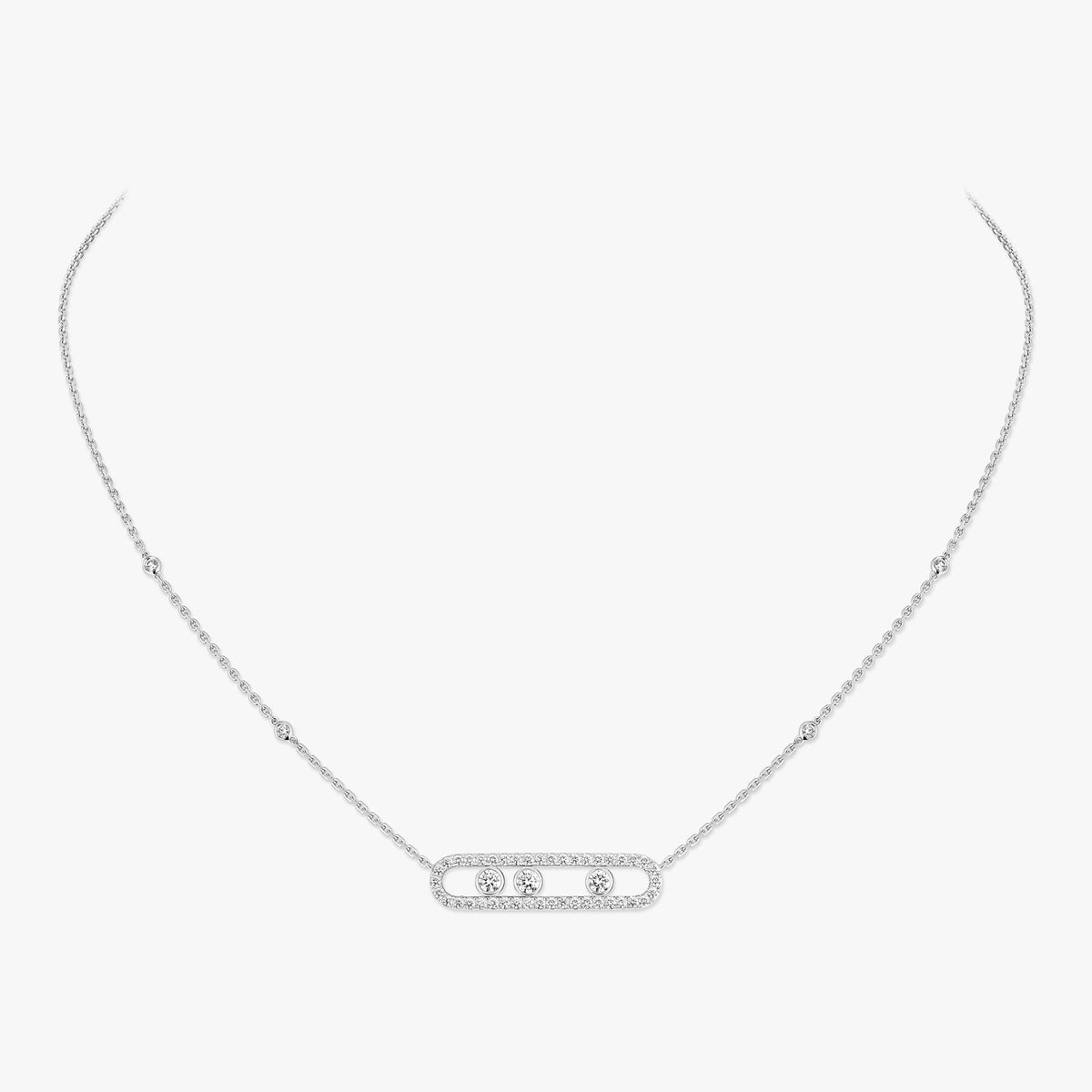 [Glow Muse] Move Pave_ Rose Gold Diamond Necklace