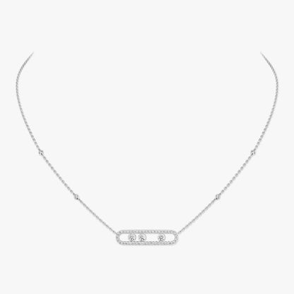 [Glow Muse] Move Pave_ Rose Gold Diamond Necklace