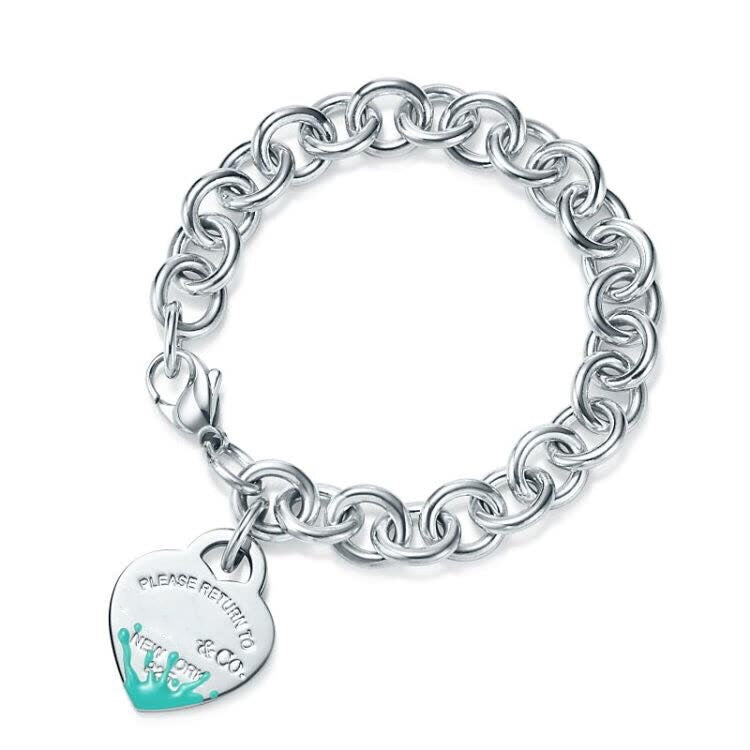 [Glow Muse ]LOVE HEART RETURN TO TIF SILVER BRACELET