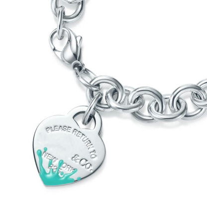 [Glow Muse ]LOVE HEART RETURN TO TIF SILVER BRACELET