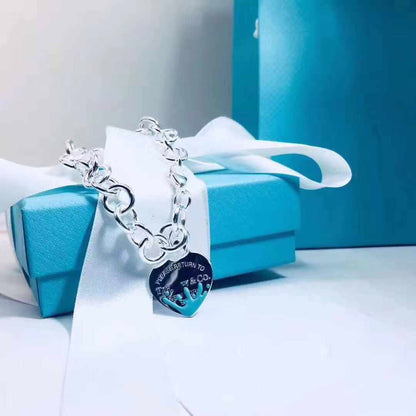 [Glow Muse ]LOVE HEART RETURN TO TIF SILVER BRACELET