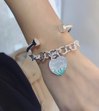 [Glow Muse ]LOVE HEART RETURN TO TIF SILVER BRACELET