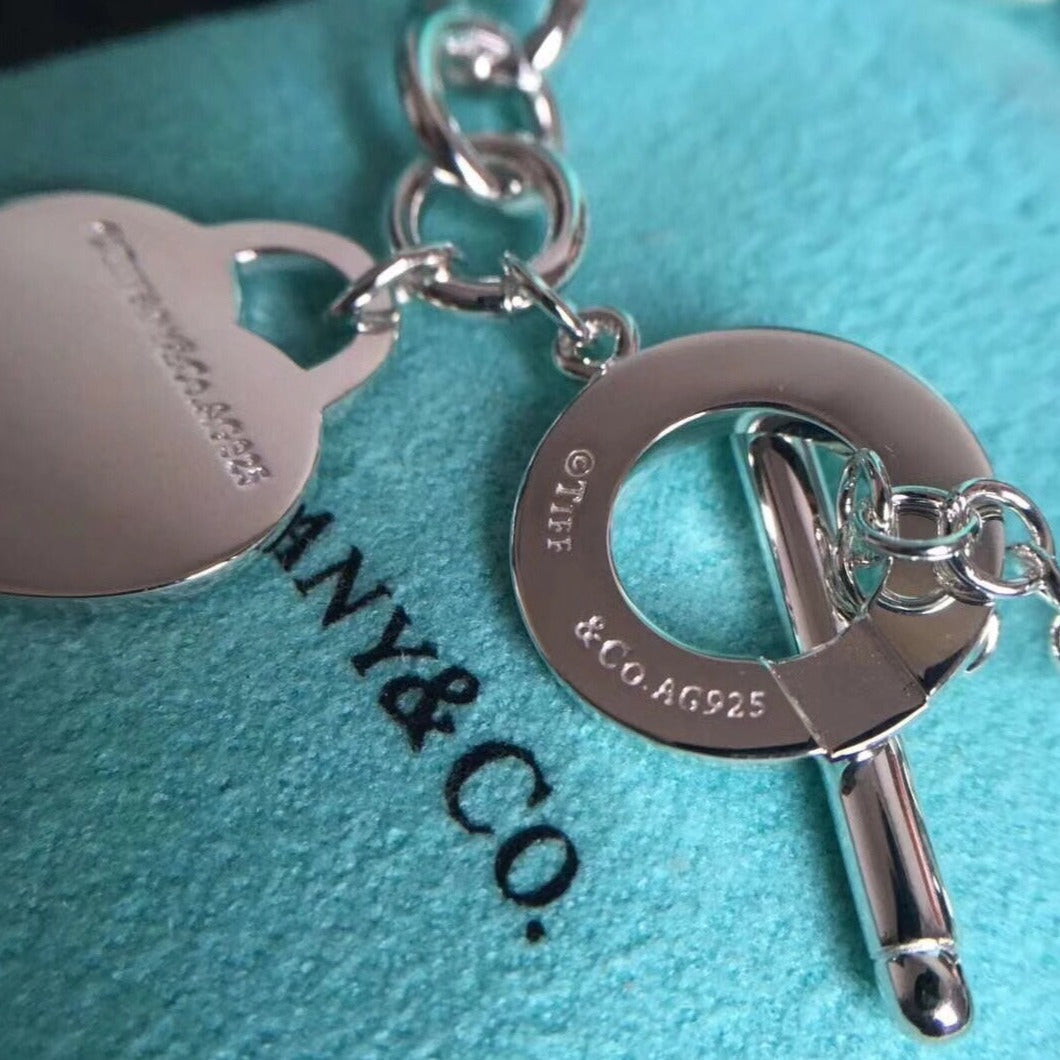 [Glow Muse ]LOVE HEART PIN BUCKLE RETURN TO TIF SILVER BRACELET