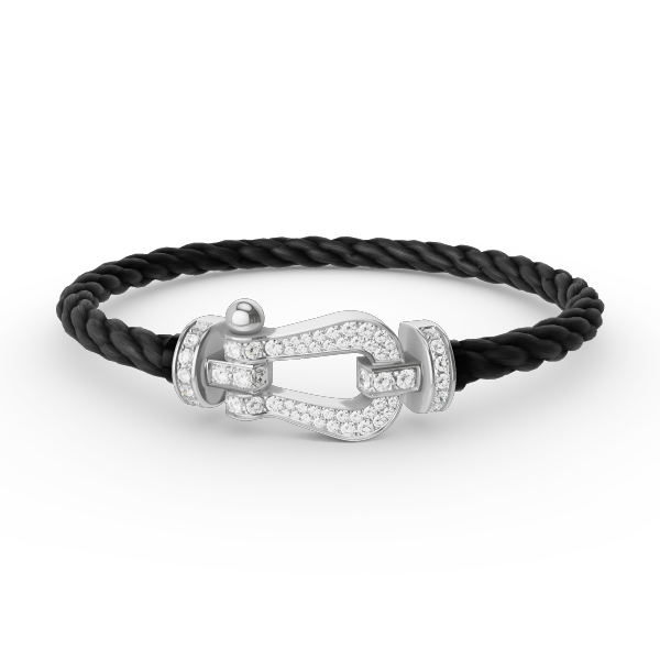 [Glow Muse]FORCE LARGE HORSESHOE FULL DIAMOND BRACELET SILVER