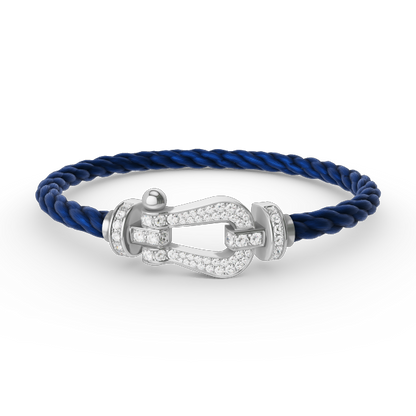 [Glow Muse]FORCE LARGE HORSESHOE FULL DIAMOND BRACELET SILVER